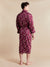 Lightweight Men's Dressing Gown model photo back - Gekko Claret | Bown of London